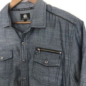 Rock & Republic Mens Button Down Shirt Size XL